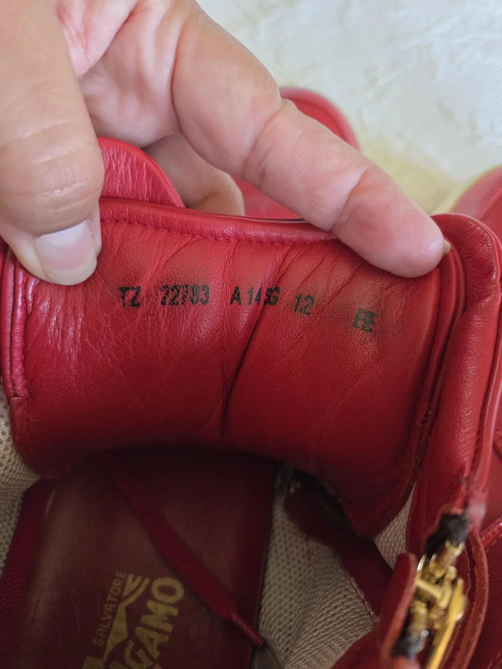 Salvatore Ferragamo | Nayon Red Leather High-Top Sneaker with Gold Logo